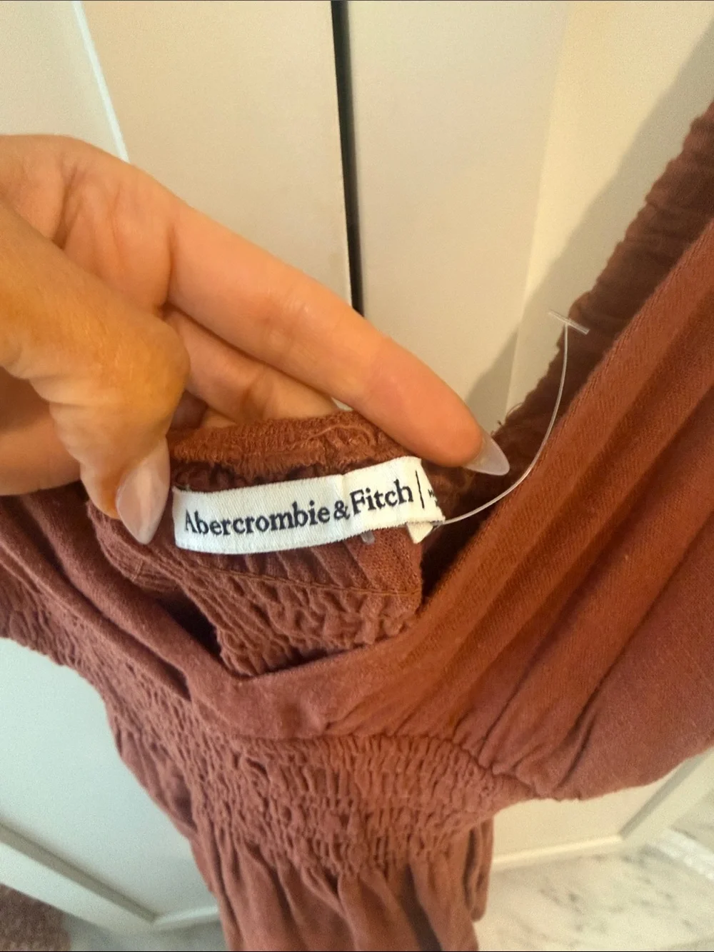 Abercrombie & Fitch Rust Brown Sleeveless V-Neck Maxi Dress